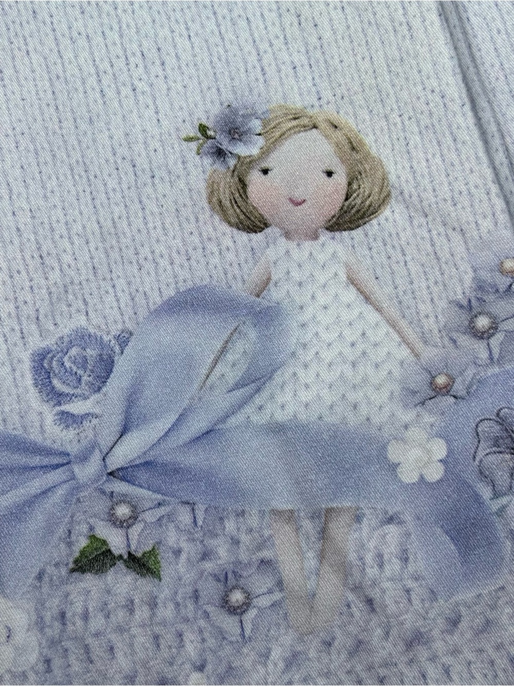 Lapin House Greece Luxury Ice Blue Silk-Blend Tiered Ruffle Dress 7Y Designer - Picture 3 of 8